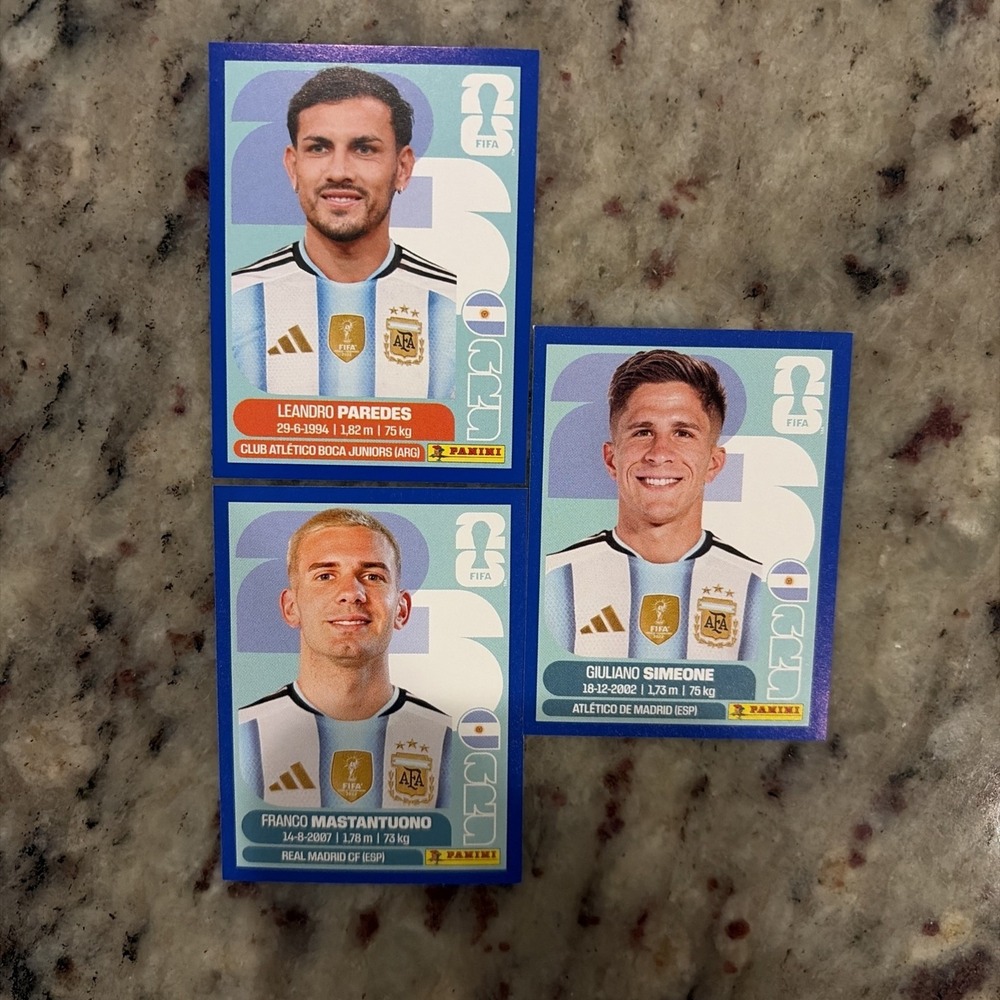 Panini FIFA Sticker Franco Mastantuono Blue Parallel ARG 15 Argentina 2026